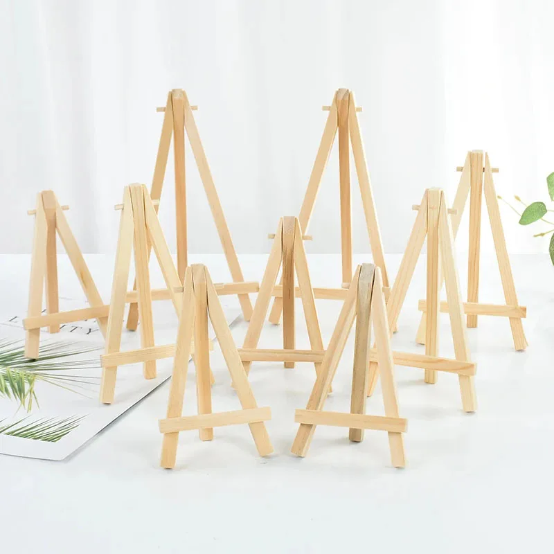 Table Number Gold - 10 ชิ้นไม้มินิขาตั้งกรอบเดสก์ท็อปสามเหลี่ยมขาตั้งจอแสดงผลงานแต่งงานตารางการ์ด Stand Holder เด็กจิตรกรรมหัตถกรรมศิลปินขาตั้งกล้อง