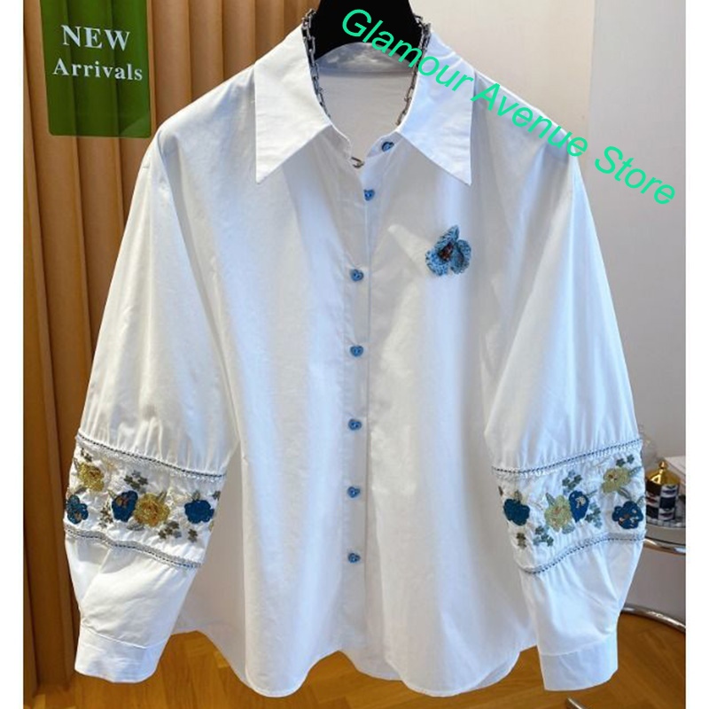 เสื้อเชิ้ตปักลายสีขาวคุณภาพสูง - Good Floral & Wedding Decor Supply Photos บทวิจารณ์และราคา