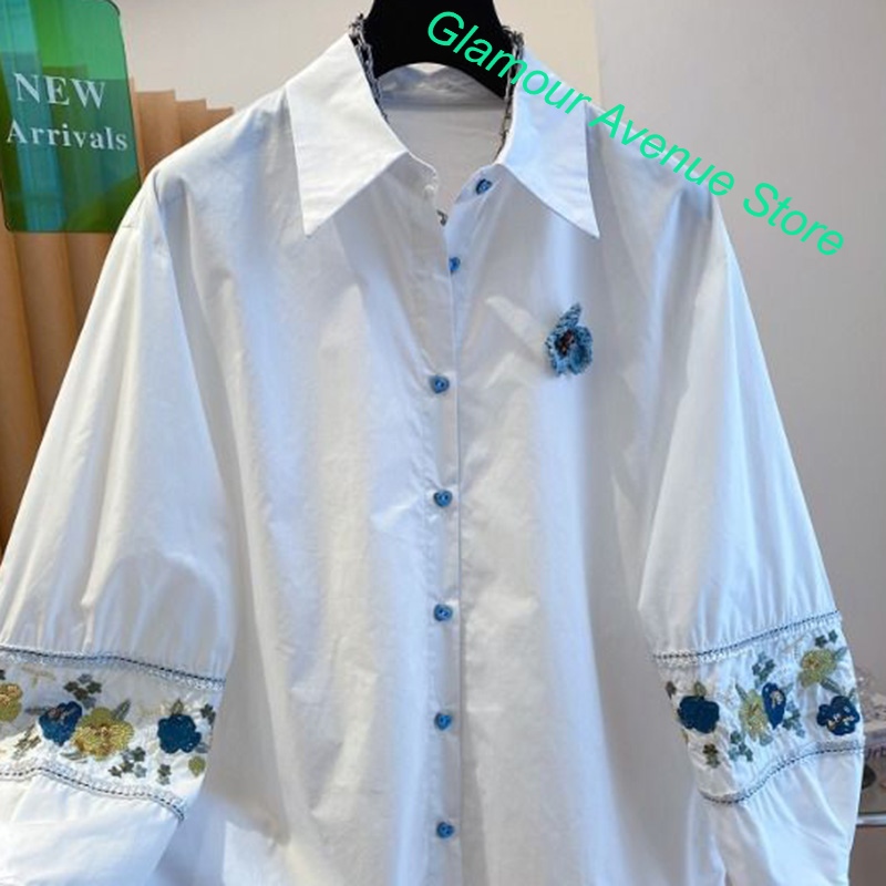 เสื้อเชิ้ตปักลายสีขาวคุณภาพสูง - Good Floral & Wedding Decor Supply Photos บทวิจารณ์และราคา