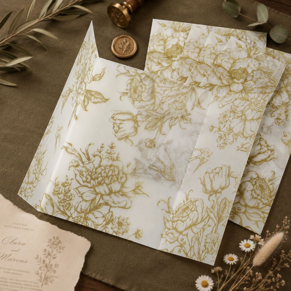 20/50 ชิ้น กระดาษเวลลัมห่อลายด - Wedding Envelopes บทวิจารณ์และราคา