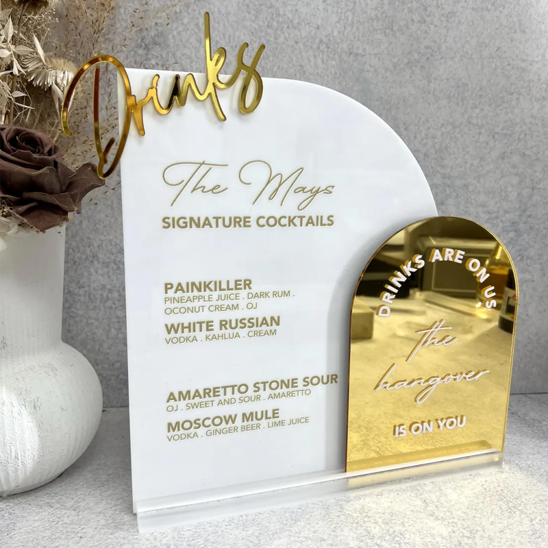เมนูบาร์แบบกำหนดเองพร้อมตัดแบบ - Table Number Gold บทวิจารณ์และราคา