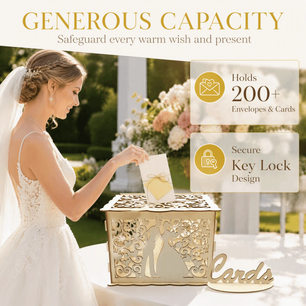 กล่องใส่การ์ดแต่งงานไม้ ขนาด 2 - Wedding Card Box บทวิจารณ์และราคา