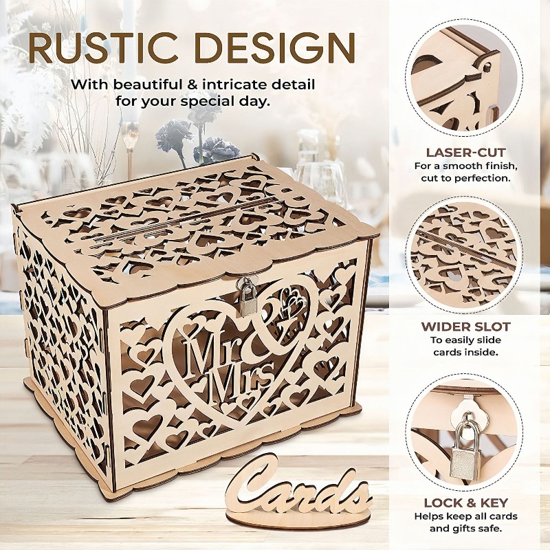 ชุดทำเองจากไม้ คุณและคุณนาย กล - Wedding Card Box บทวิจารณ์และราคา