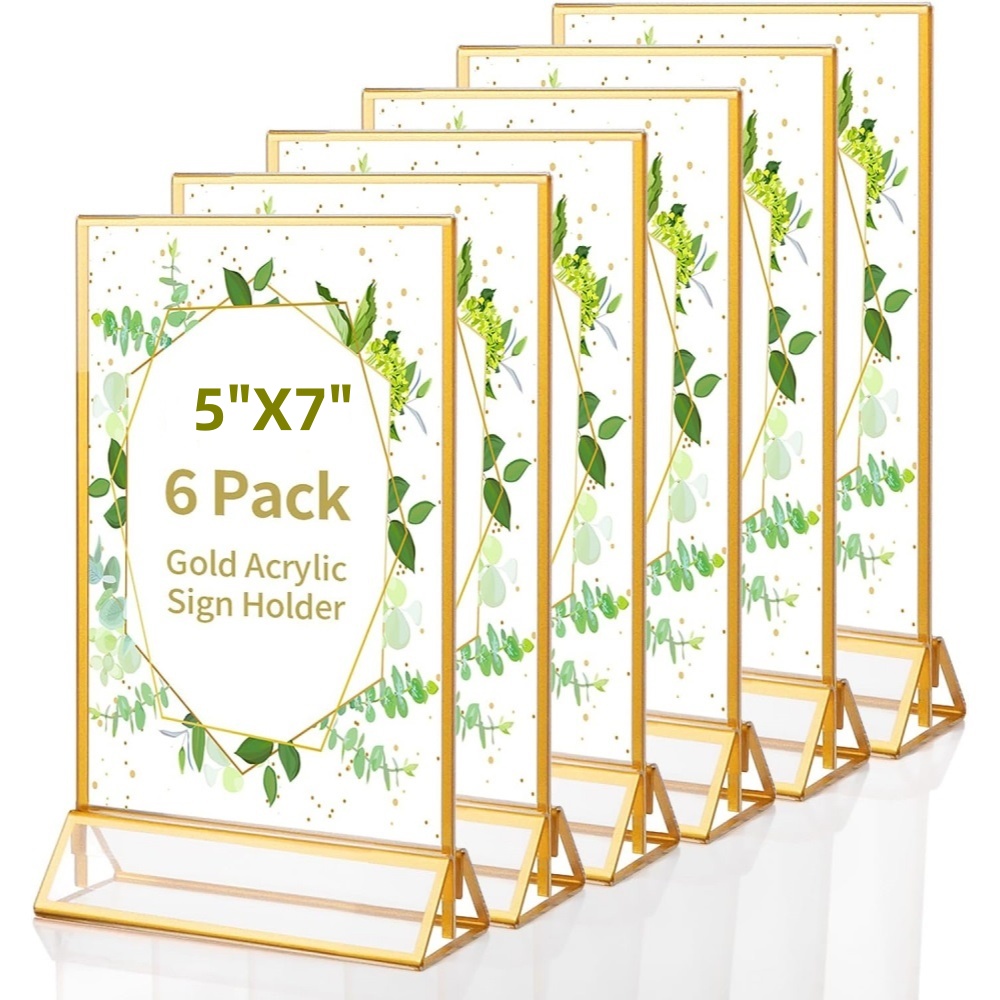 ชุด 6 ชิ้น ที่วางป้ายอะคริลิกใ - Table Number Gold บทวิจารณ์และราคา