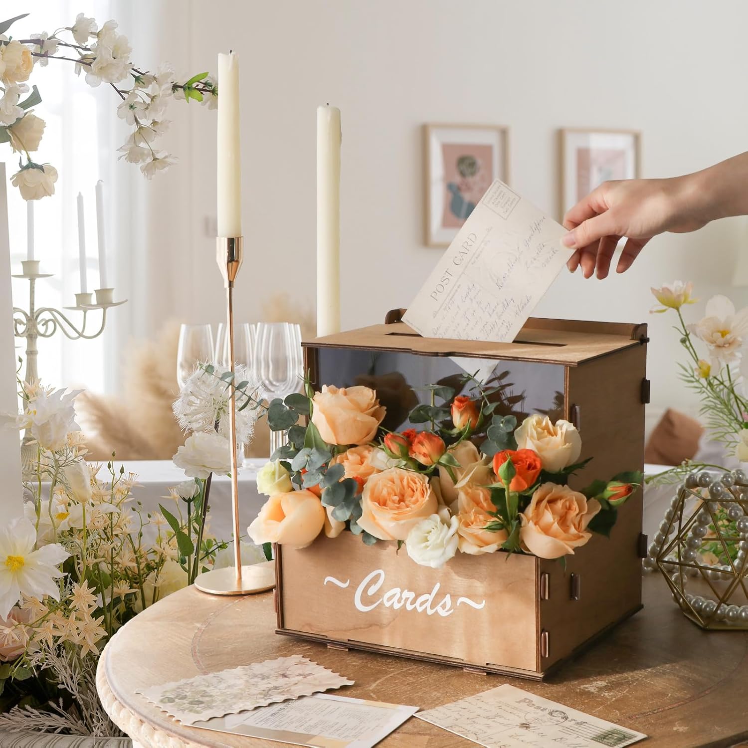 กล่องใส่การ์ดแต่งงานไม้พร้อมรา - Wedding Card Box บทวิจารณ์และราคา