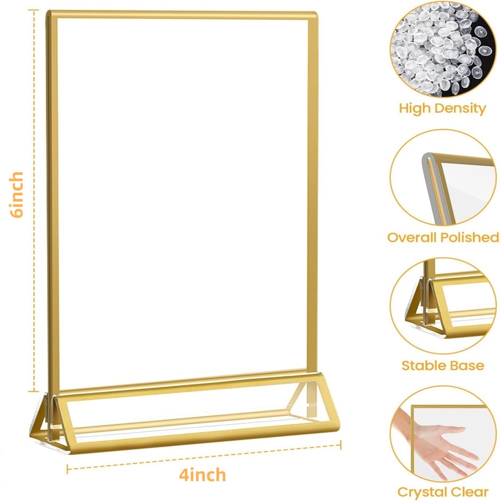 กรอบรูปอะคริลิคสีทอง 6 ชิ้น ขน - Table Number Gold บทวิจารณ์และราคา
