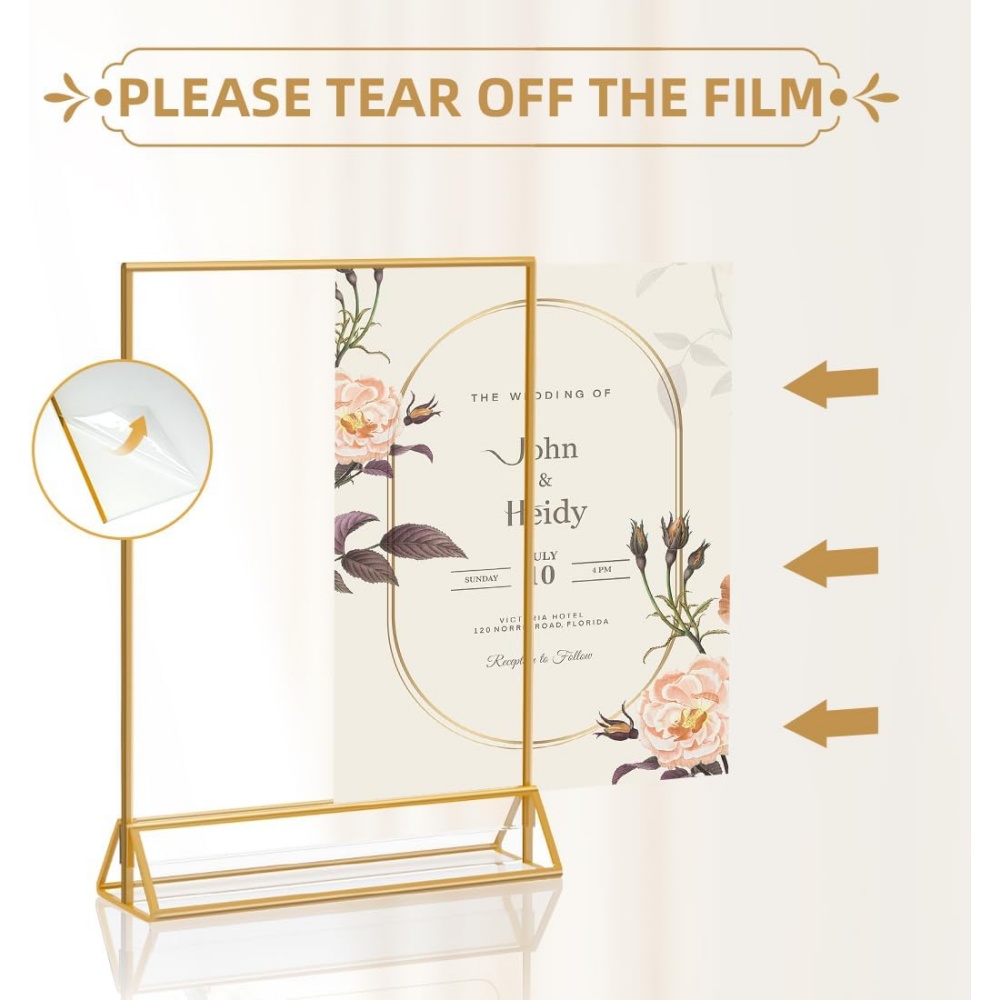 กรอบรูปอะคริลิคสีทอง 6 ชิ้น ขน - Table Number Gold บทวิจารณ์และราคา