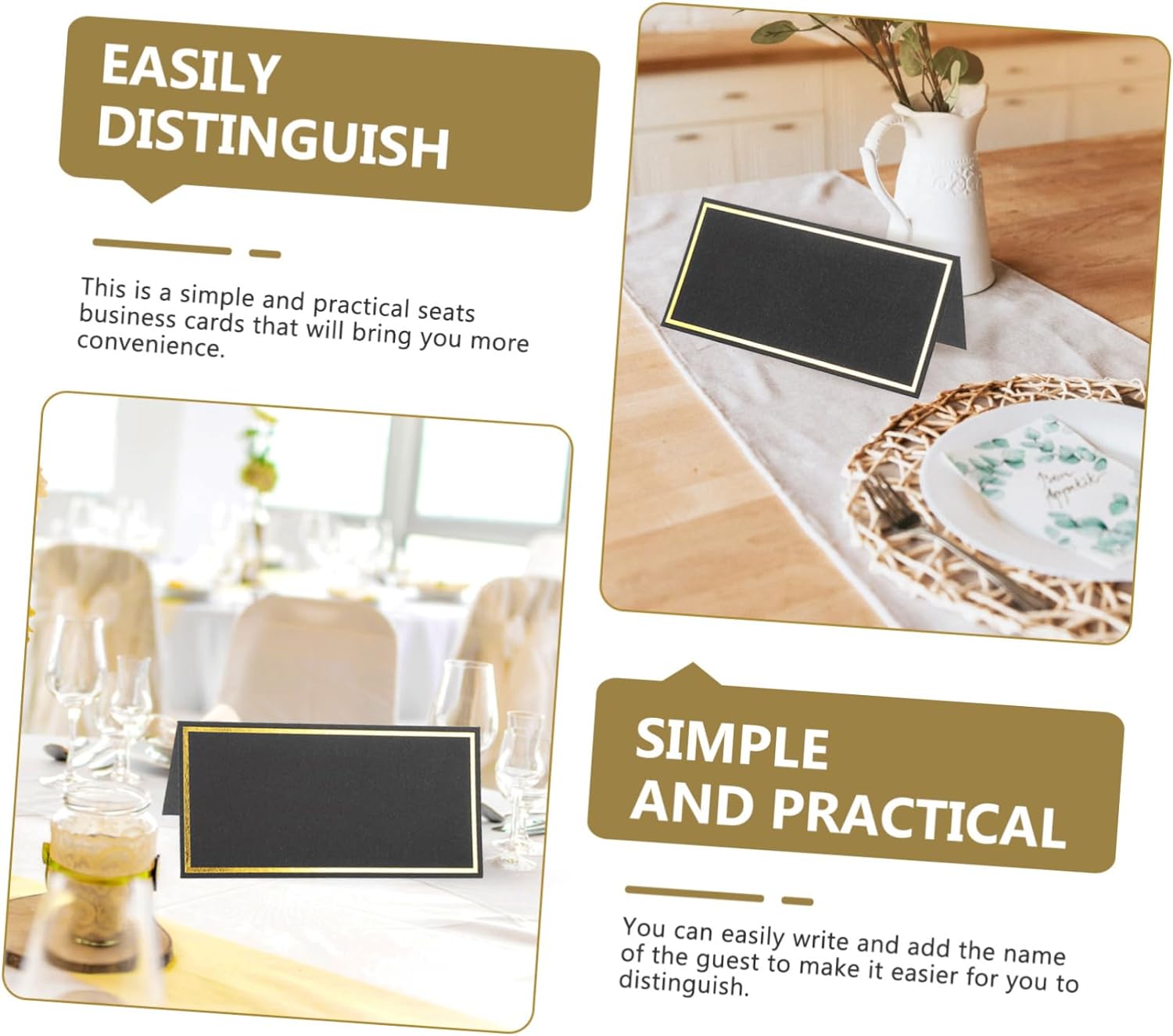 การ์ดชื่อร้านสีทองสีดำ10/20/50 - Table Number Gold บทวิจารณ์และราคา
